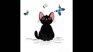 Cute Cat 🐱 Meets a Butterfly 🦋 | Short Animation