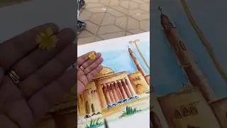 2nd live art in 🇶🇦 Qatar -#alkhormasjid #i had a great experience #watercolorpainring #watercolour