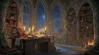 📖 Midnight Study Sanctuary | Cozy Fantasy Library | 3 Hours | NO ADS