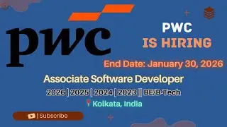 PwC Hiring Associate Software Developer | Freshers & 0-2 Yrs | Kolkata | BE/BTech | Apply Now