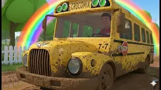 Wheels on the Bus || Sticky and gooey mud | 144 Seconds Kids songs | Crocomix Kids TV
