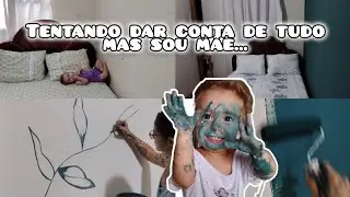 PINTEI MEU QUARTO E NOVAS TELAS CUIDANDO SOZINHA DO BEBÊ 