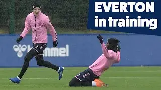 FINISHING DRILLS IN THE RAIN | EVERTON IN TRAINING AHEAD OF NEWCASTLE CLASH