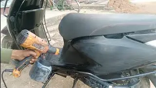 Hero Honda Pleasure Scooty Full Body Black Colour Painting 