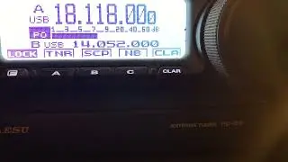Working HF antenna on balcony | DX QSO with VO1UK, radioamateur From Canada, 18 Mhz / 17 Meter, SSB