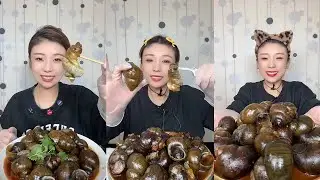 【Mukbang】Spicy stir fried snails🐚🌶#asmr#yummy