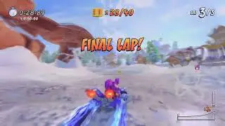 Crash Team Racing Nitro-Fueled CTR Relic Race Platinum: Blizzard bluff Walkthrough PS5 4K HDR 60fps