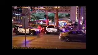 Emergency Vehicles Working The Las Vegas Strip