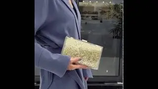 Transparent Gold Glitter Acrylic Clutch Bags 2019