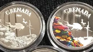 2018 Grenada 1 oz Silver Diving Paradise Proof & BU + 2018 Montserrat 1 oz Silver Emerald Isle BU