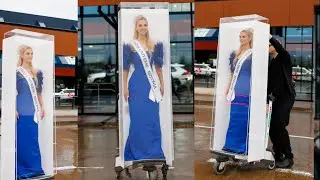 Viral Barbie en su caja la estrategia m&aacute;s inteligente del Miss Universo Estonia 2025 😍