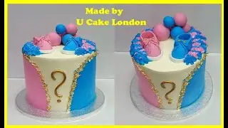 How to make a baby shower cake with pink and blue shoe