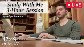 Study With Me, Old Italian Library, 3-Hour LIVE Session - Study With Antonio, 50-10 Pomodoro