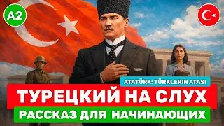 ИЗУЧАЙ ТУРЕЦКИЙ через короткие рассказы // Турецкий НА СЛУХ // 🇹🇷 Atat&uuml;rk: T&uuml;rklerin Atası (A2)