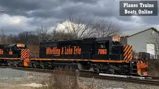 Wheeling & Lake Erie Z642 In Akron Ohio With WLE 7003, 7019 & 7017 Engines