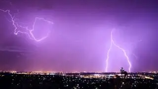Lightning over Australia Day 2012 Perth Skyshow