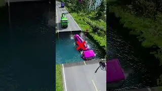 Concrete mixer truck vs water pit #80 | #doublespeedbumps  #carsvswaterpit #carsvsdeepwater