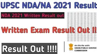 UPSC NDA / NA Written Exam Result Out NDA / NA 2021 Written exam result Out Official Notice result