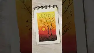 sunset drawing with softpastel colour🌄#shorts #youtubeshorts #trending #sunset #drawing #softpastel