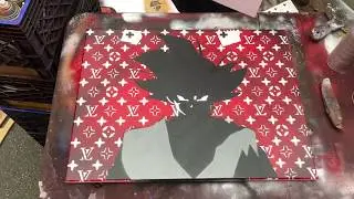 Goku Black. Stencil Art.