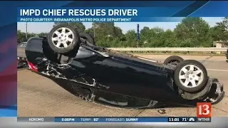 Chief Roach helps at crash scene