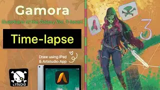 Gamora - CG Art drawing time-lapse process | Guardians of the Galaxy Vol. 3 fanart | No commentary