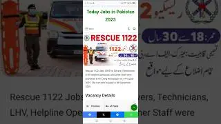 Rescue 1122 Jobs 2025 Apply Now For Male And Female #job #allpakjobs