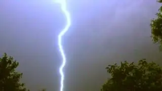 Extreme Close Up Lightning Strike in Slow Motion (distance 100m, 330ft)