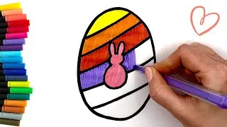 How to draw a rainbow egg 🌈🥚 | EASY | learn colors for kids and toddlers