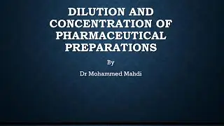 حسابات صيدلانية || جابتر 15 Dilution and Concentration  الجزء الأول
