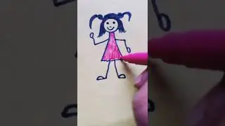 Cute 💗girl 👩easy vector drawing 🎨😍💚