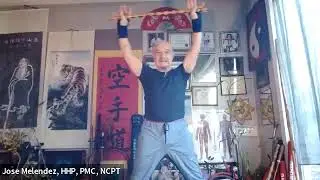 Exercises to Improve Posture & Side Martial Art Strike w/Short Pole.