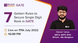 GATE 2023 | Workshop on 7 Golden Rule to Secure Single Digit Rank in GATE Exam | BYJU'S GATE Hindi