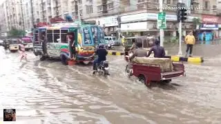 Monsoon Rain in Tariq Road Underpass - Karachi