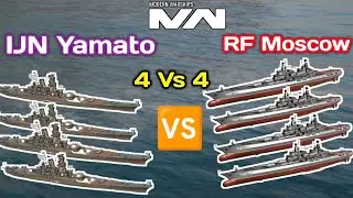 4 IJN Yamato Vs 4 RF Moscow Battle Modern Warships
