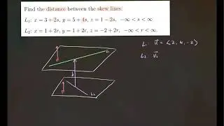 Find distance between SKEW lines