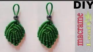 DIY macrame Leaf//macrame keychain tutorial//macrame keychain easy design/step by step/macrame craft