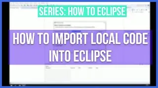 How to import existing local folder with code into Eclipse