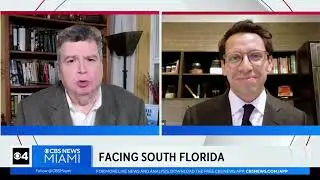 Телеканал CBS Miami берет интервью у Джеймса Фишбэка, кандидата на пост губернатора Флориды.