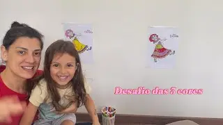 Desafio das 3 Cores com a Mirabel! Catarina e Mamãe se Divertem Pintando!