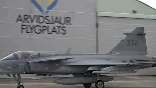 Flygvapnet på blixtvisit på den civila flygplatsen i Arvidsjaur