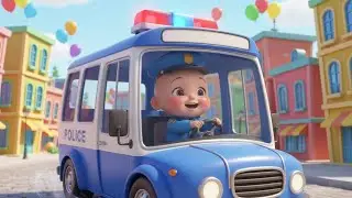 Wheels on the Police Bus Adventure | kids nursery rhymes | Baby Song, Police Vehicle Cartoon 🚓🚌