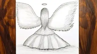Easy Girl Drawing with Angel Wings || Drawing Idea Easy for Beginners (Tutorial)