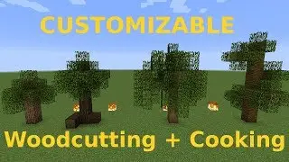 RPG WOODCUTTING and COOKING Datapack Showcase | Runecraft 1.13.2