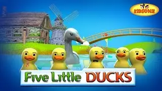 Five Little Ducks 3D Animation Nursery Rhyme With Lyrics | 5 Little Ducks Song For Kids - KidsOne