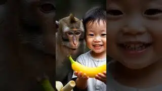 Smart Kid & Naughty Monkey 😂🍌 | Funny Kids Short Story