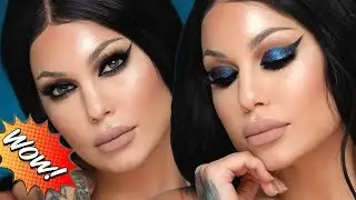 Desi x Katy Friendcation Palette Blue Smoked Winged Liner Bomb dot Com Look | Bailey Sarian