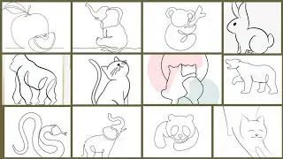 One line drawings ideas | Line drawing tutorial | One line single stroke drawing @sizzlingart