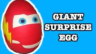 LIGHTNING McQUEEN Giant PLAY-DOH Surprise Egg with Robin [Teen Titans Go] + SpongeBob Movie Toys