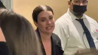 Lea Michelle at the stage door after her first Funny Girl performance